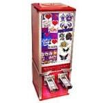 Red colored sticker vending machine