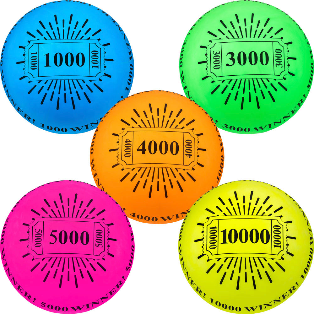 Painted Balls with Various Printed Ticket Prices