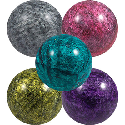Bowling Ball Mix in gray, pink, blue, yellow and purple