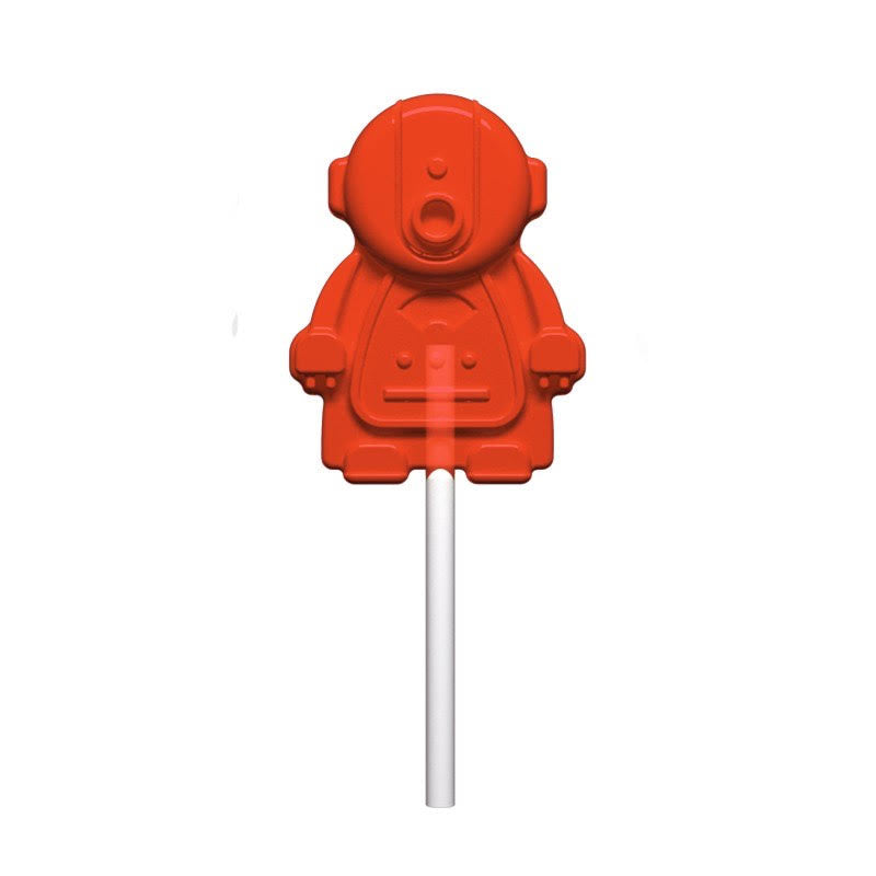 500 Ct. Box of Lollipops for Mr. Pop Robot Vending Machine Robotic Design Red Strawberry Flavor Color