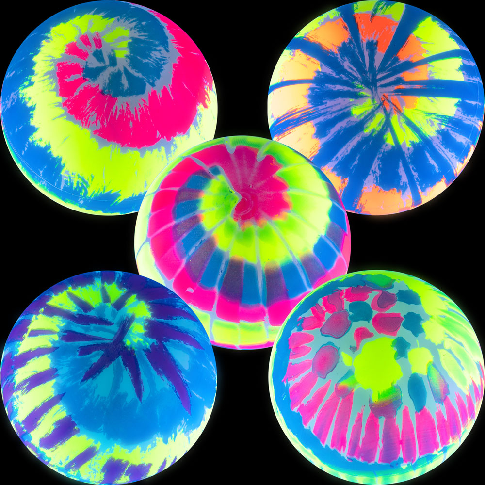 Inflatable 6in Neon Tie-Dye Ball Assortment