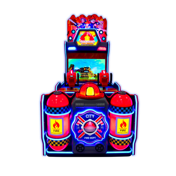 Real Heroes Fire Rescue Ticket Redemption Arcade Game Front View Product Image New