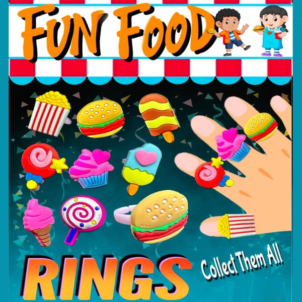 cute colorful display card for Fun food rings