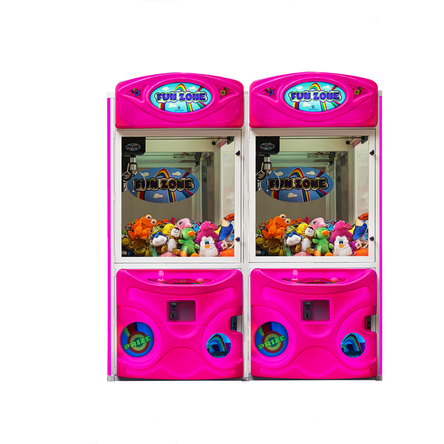 Fun Zone 60" 2-Player Crane Machine Pink Front View