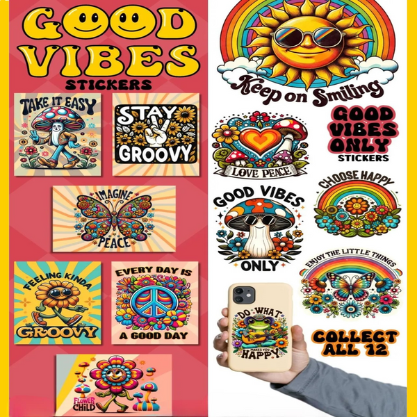 Front and Back display card for good vibes 