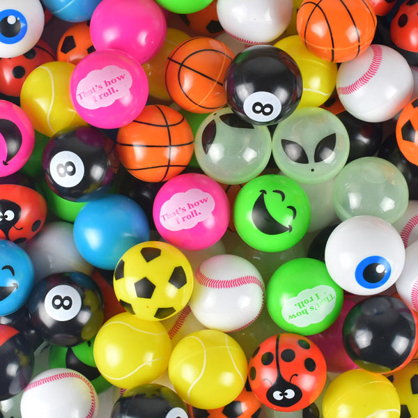 Close up view of the 49mm self vending ball Tomy capsules