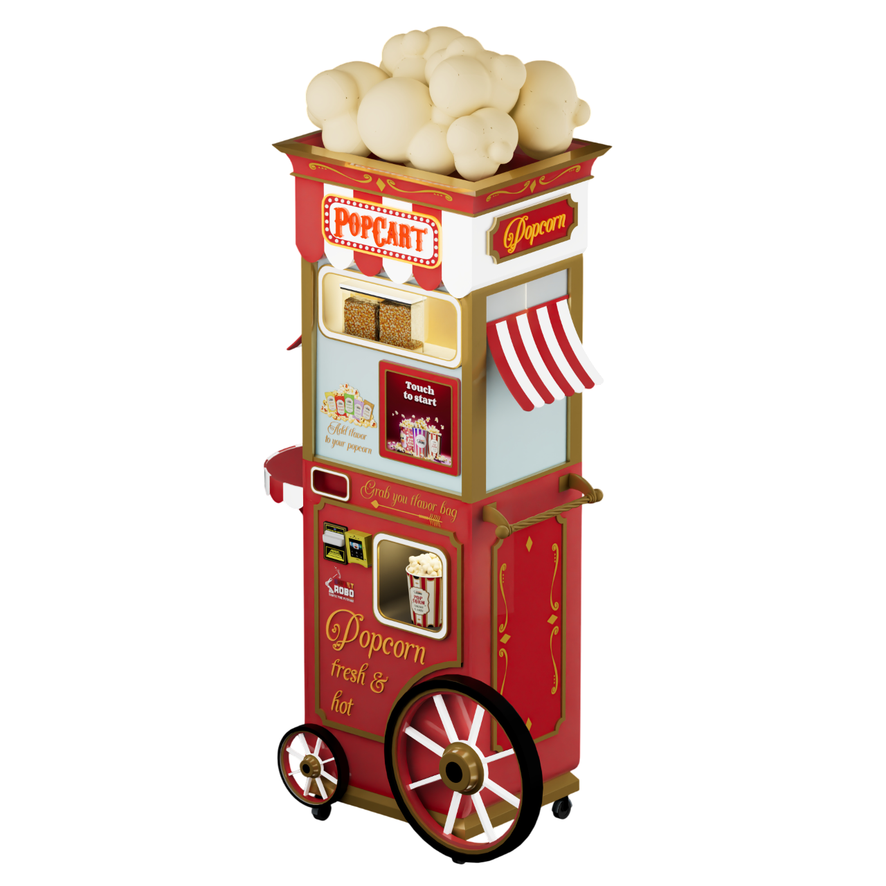 Sweet Robo PopCart Robot Popcorn Vending Machine Product Image Top Angle View