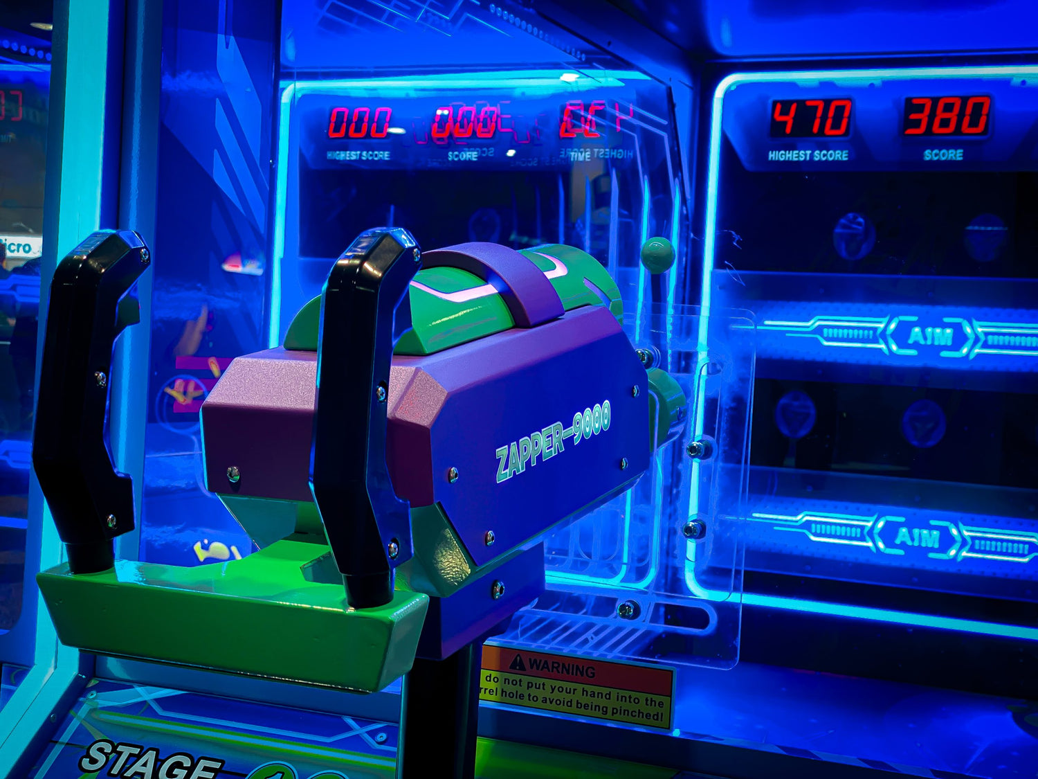 Zap Attack Pellet Shooter Arcade Game Gun Close Up