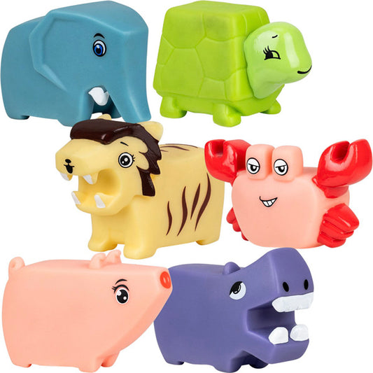 Block Style Rubber Animals
