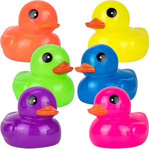 Rubber Fluorescent Ducks 6in (12pcs)