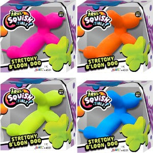 Squishy Stretchy Balloon Dog 4in Asst (24pcs)