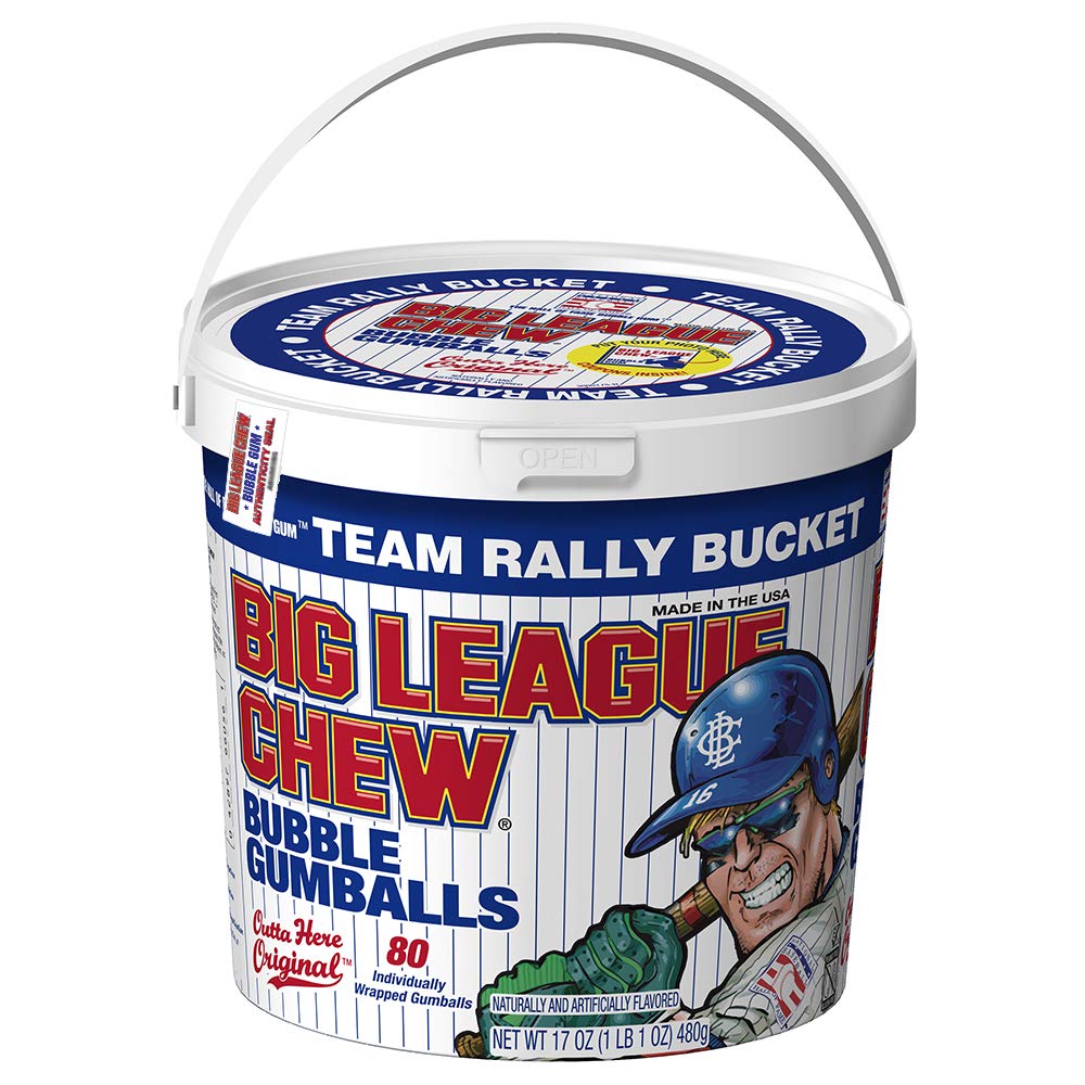 bubble gum chewing tobacco Big League® Team Rally Bucket Individually Wrapped Gumballs bubble gum chewing tobacco Big League® Team Rally Bucket Individually Wrapped Gumballs