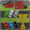 Mini Race Cars displayed in the colors green, white, silver, red, blue and black