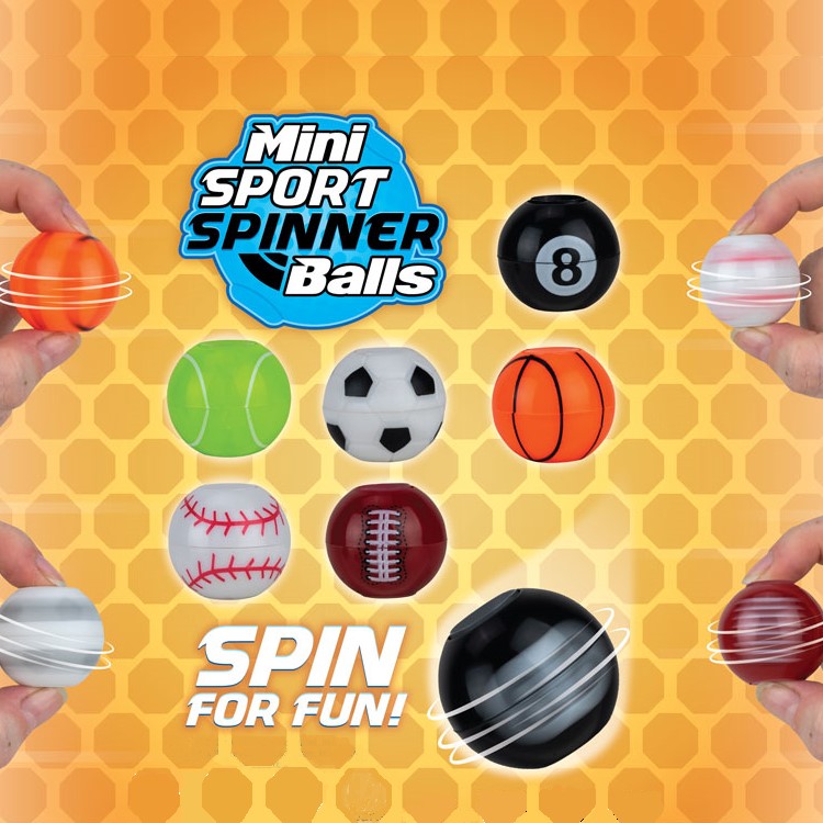 Orange display card for Mini sport spinner balls