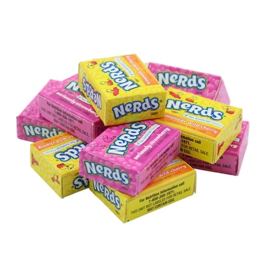 Nerds lemonade wild cherry and seriously strawberry candies packaged in boxes