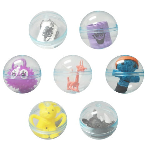 Assorted 2.3" round toy vending capsules with premium toys Product detail