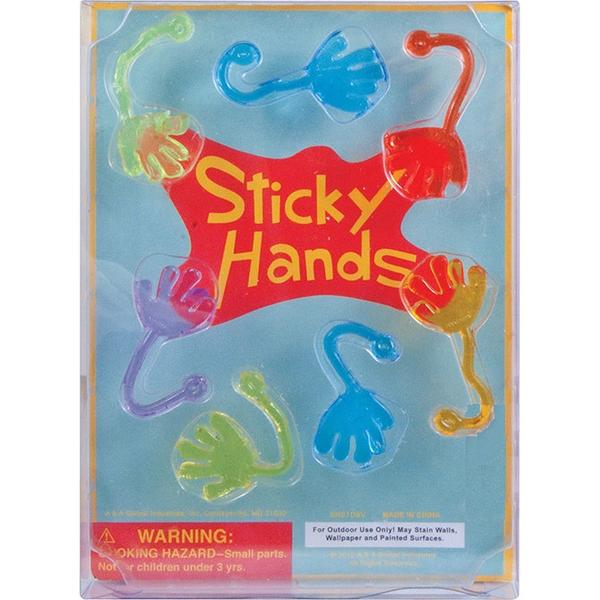 Sticky Hands 2 inch capsules back of display