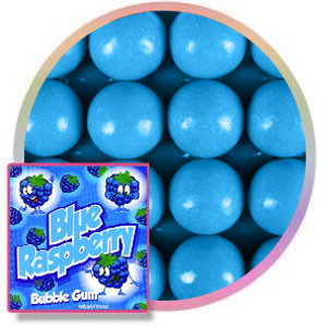 Zed blue raspberry 1 inch bubble gum balls