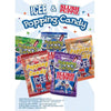 ICEE popping candy in 1.1 inch toy vending capsules display card back