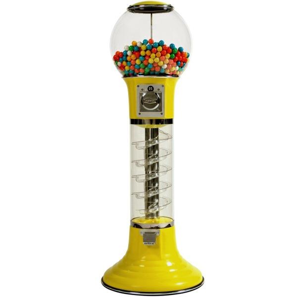 Giant yellow spiral gumball machine