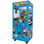 Front view of power blue Arcade claw machine