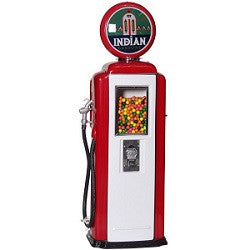 Red and white colored Indian Gas themed gas pumper gumball machine