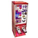Red colored sticker vending machine