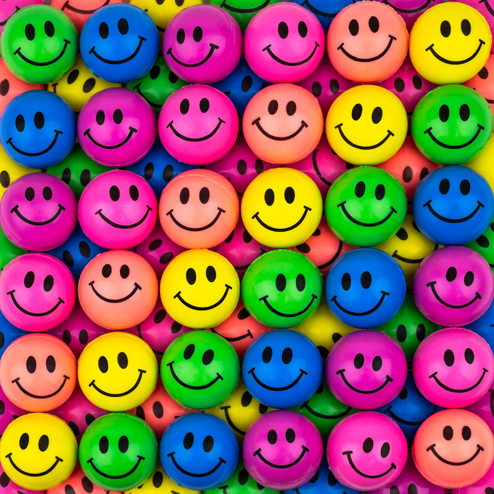 25mm (.98in) Happy Face Hi-Bounce Ball Mix
