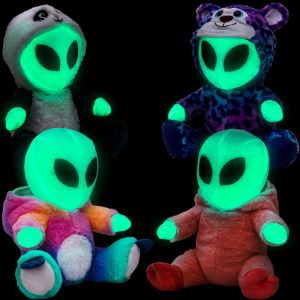 Medium Glow-in-the-Dark Aliens in Animal Costumes 10in Asst