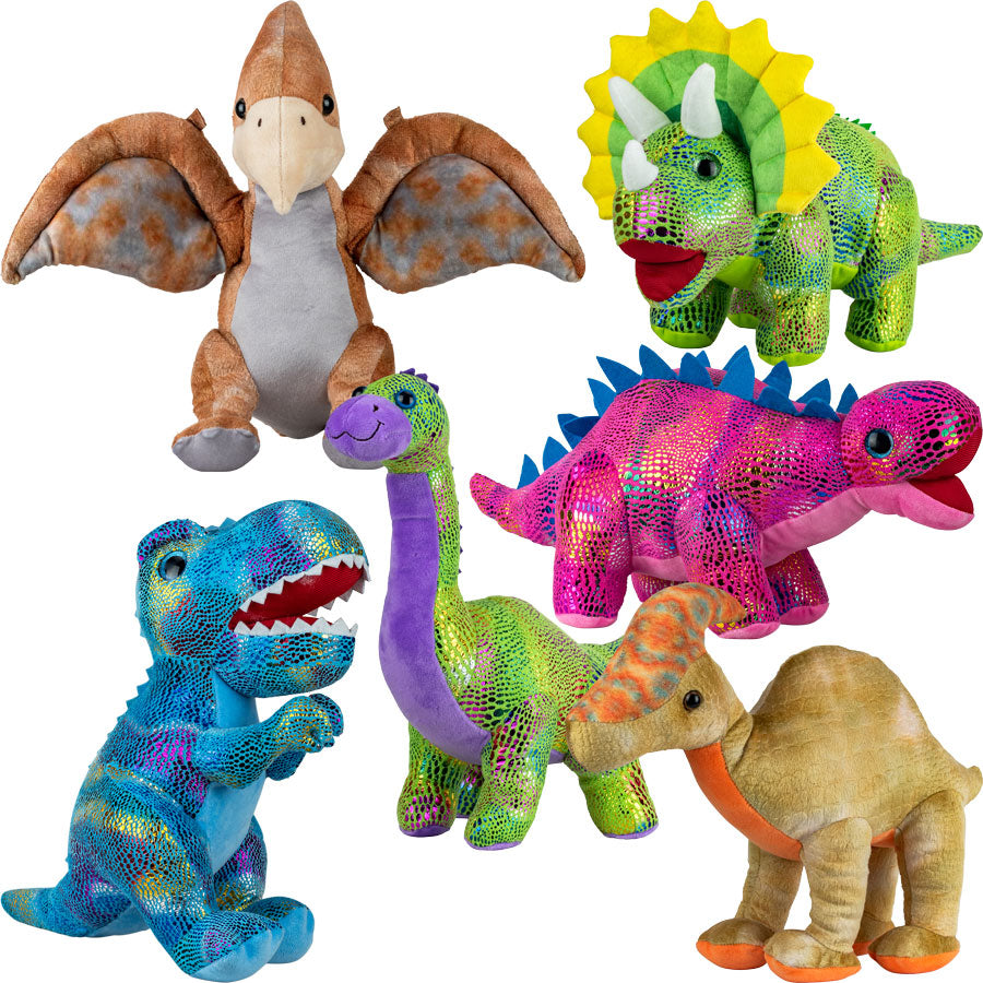 Metallic Dinosaur 11in-14in Plush Kit (30 pcs)