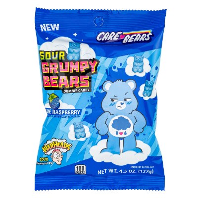 Warheads® Peg Bag Care Bears Sour Grumpy Bears 12ct