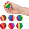Close size view of 4 color rainbow balls