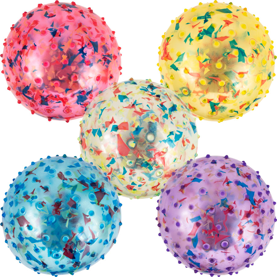 5" Inflatable Confetti Knobby Balls
