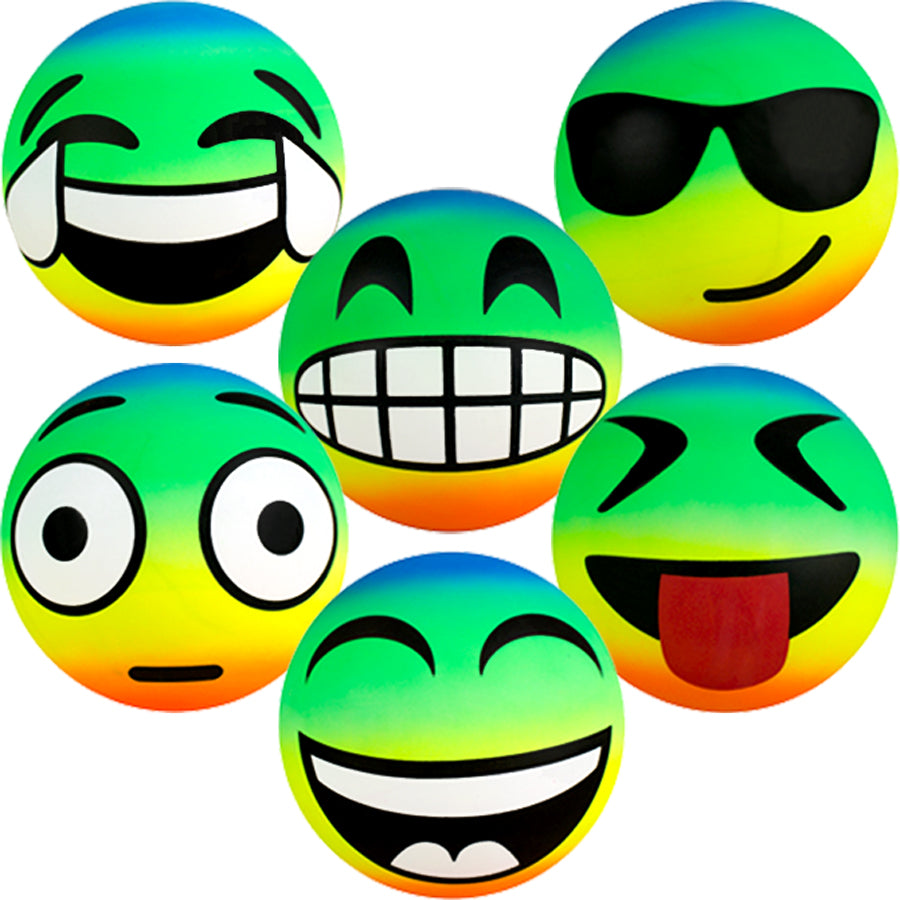6" Inflatable Rainbow Emoji Vinyl Balls