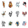 Close up view of 12 designs from beast temporary tattoos