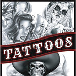 Back side of display card for Chicano themed temporary tattoos