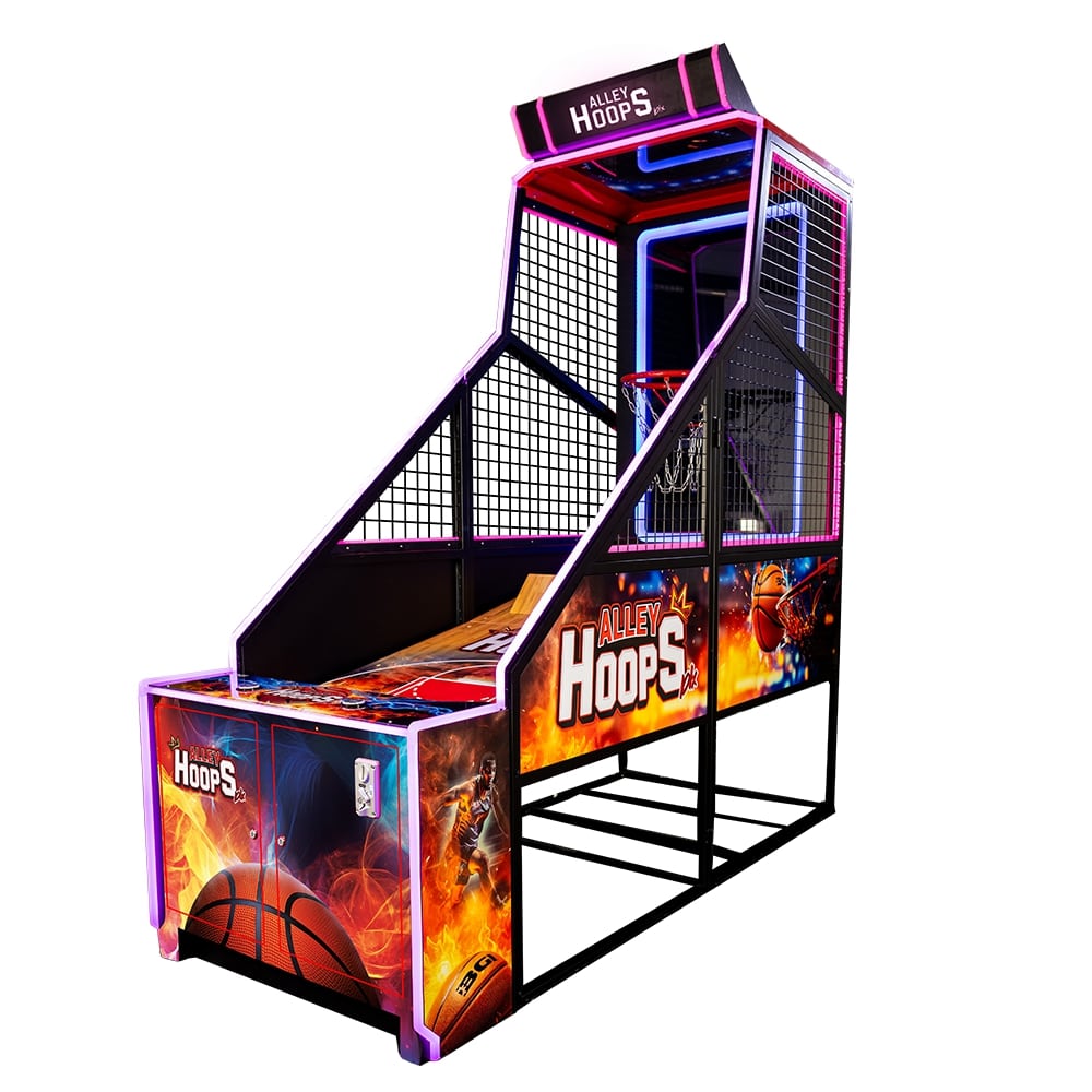 Alley Hoops Deluxe Basketball Arcade Game Product Image Left Angle View