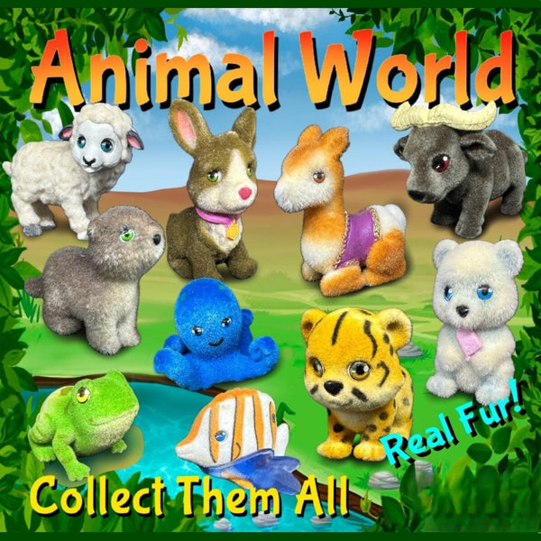 Animal World Display card with cute different animals 
