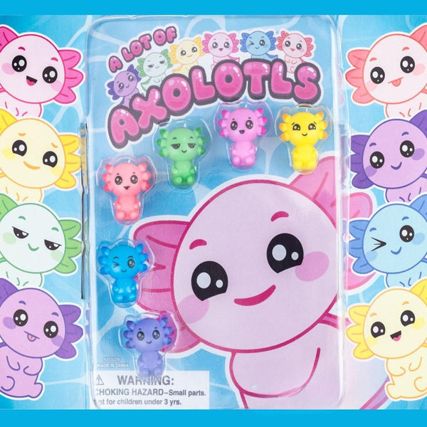 Axolotl Squishes blue display card