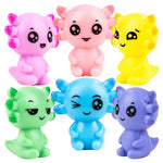 Close view of the Axolotl Squishes in 6 different colors 
