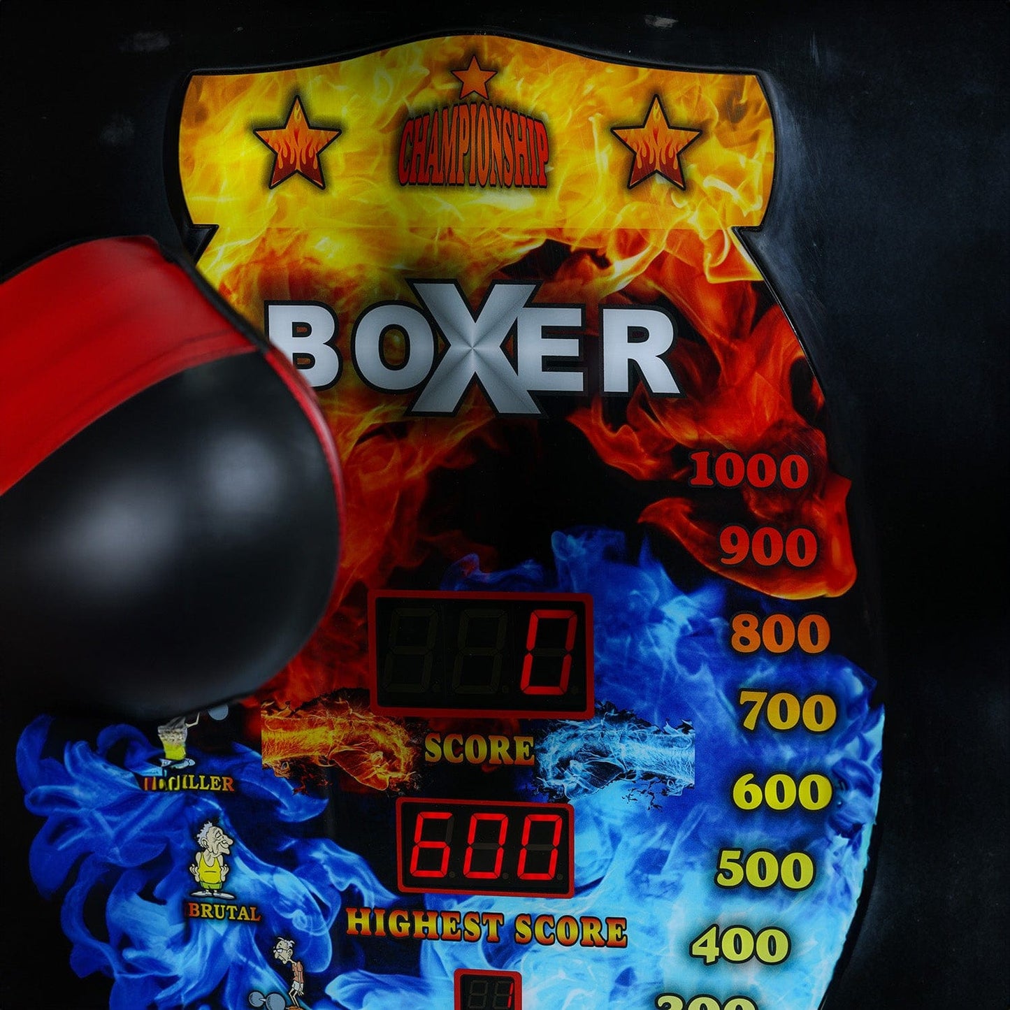 Boxer Punching Arcade Game Machine Score Board Close Up Product Image
