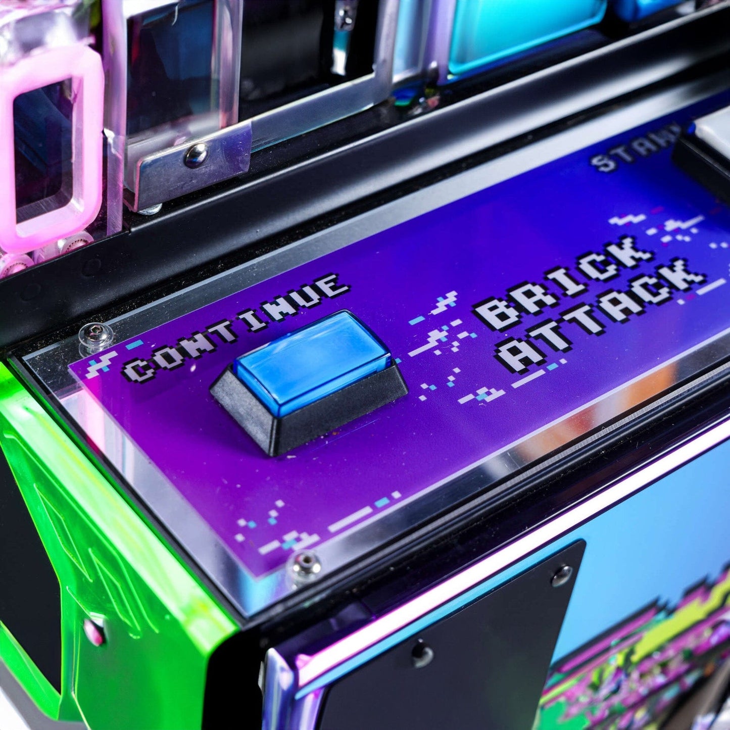 Brick Attack Mini 24" Arcade Game Machine Button Close Up Product Image