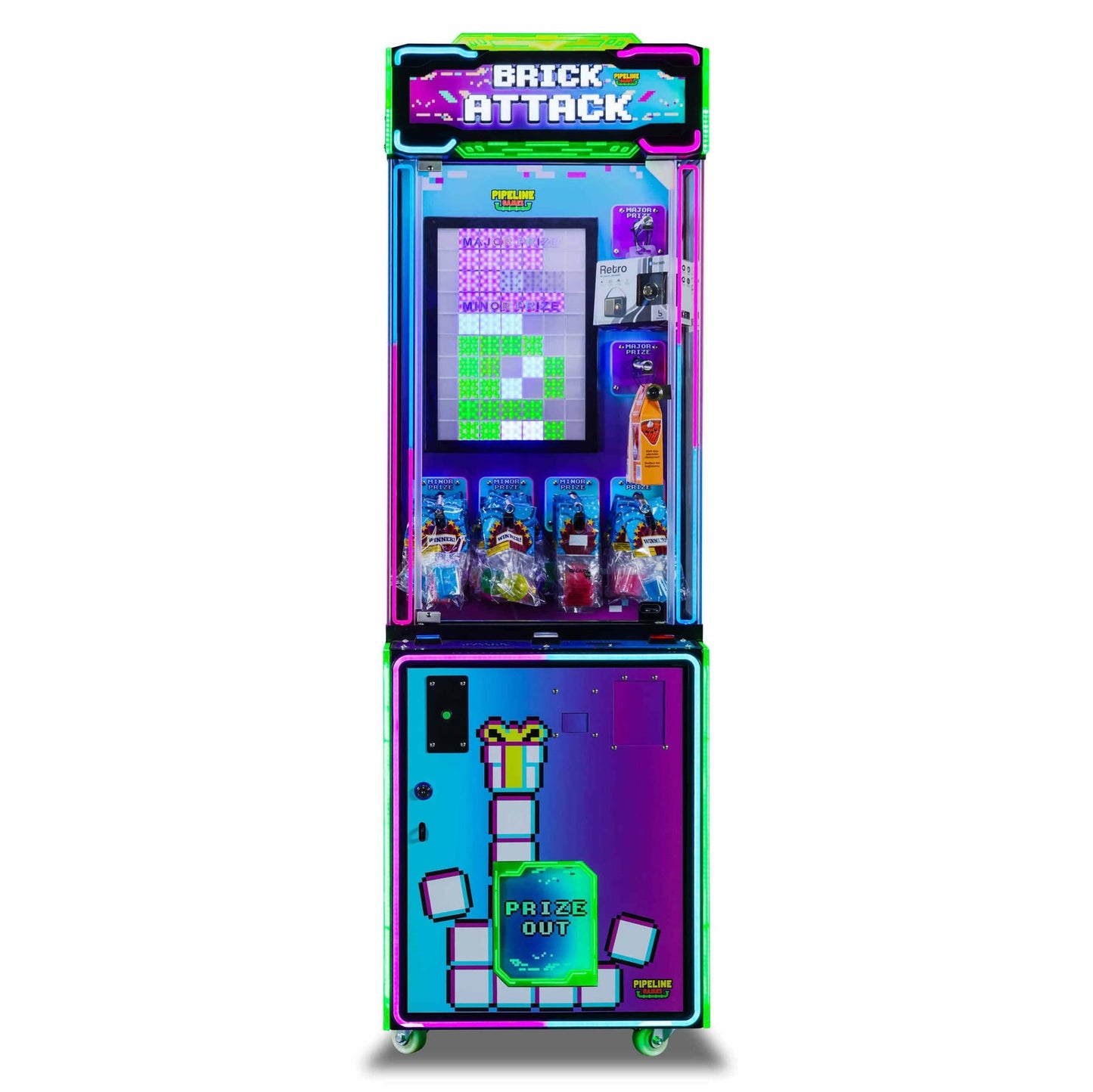 Brick Attack Mini 24" Arcade Game Machine Front Side Angle Product Image