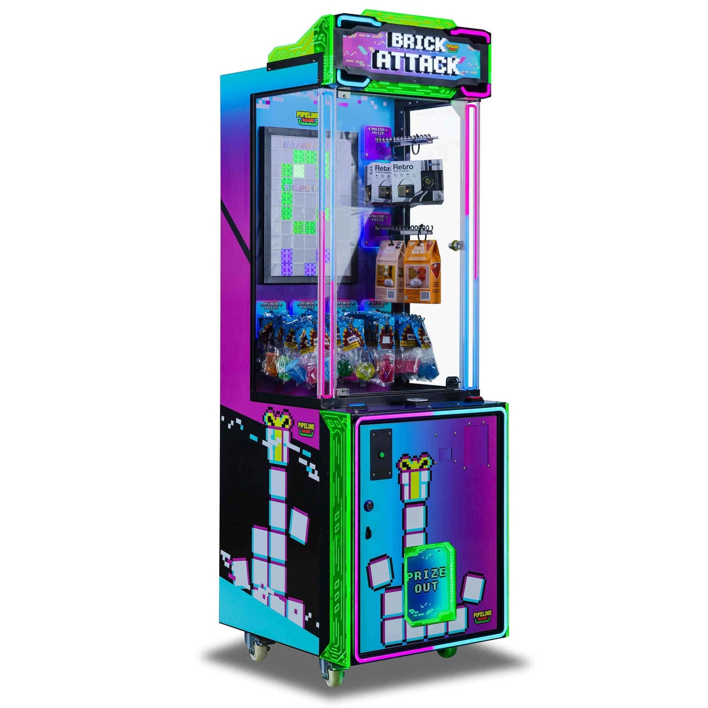 Brick Attack Mini 24" Arcade Game Machine Left Side Angle Product Image