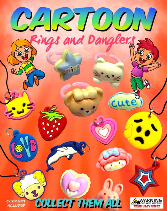 Cartoon Rings & Danglers 1" Capsules Product Image