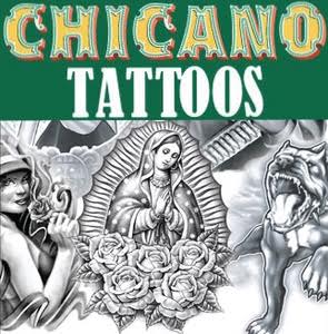 Front side of display card for Chicano themed temporary tattoos