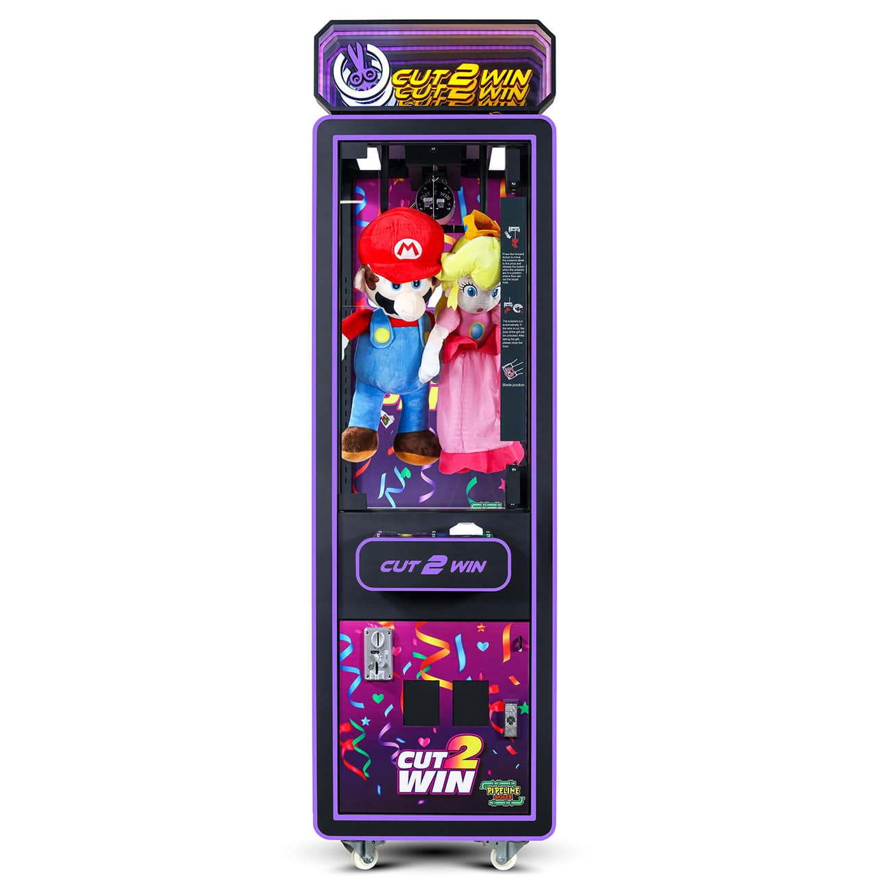 Cut 2 Win Mini Arcade Cabinet Game Machine Front View Angle Product Image