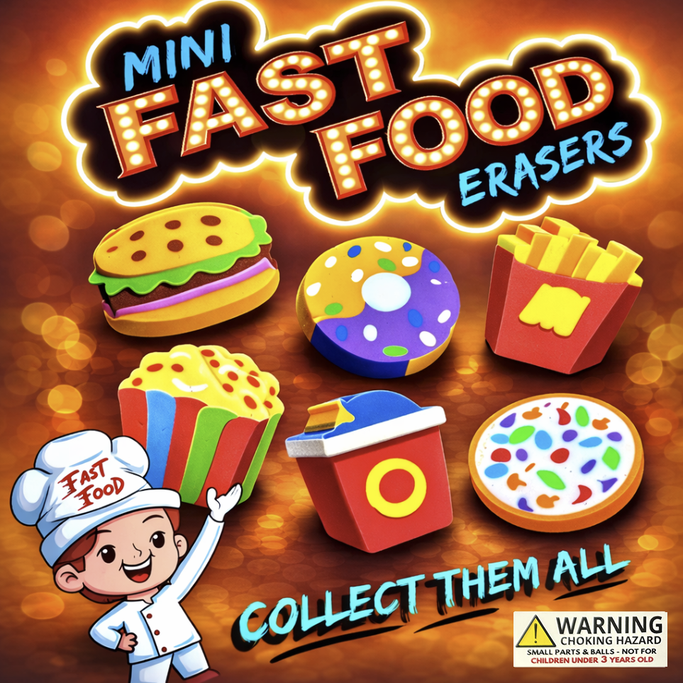 Fast Food Erasers 1" Capsules Product Image