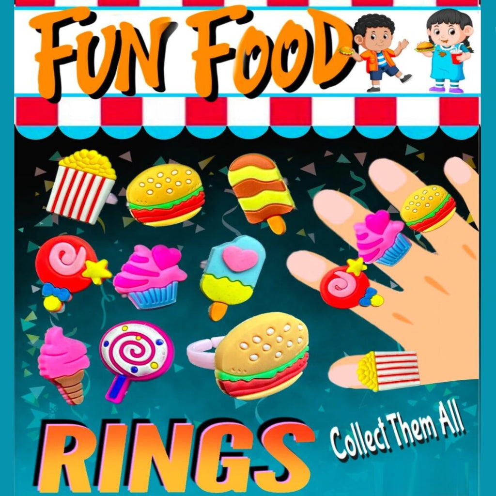 cute colorful display card for Fun food rings