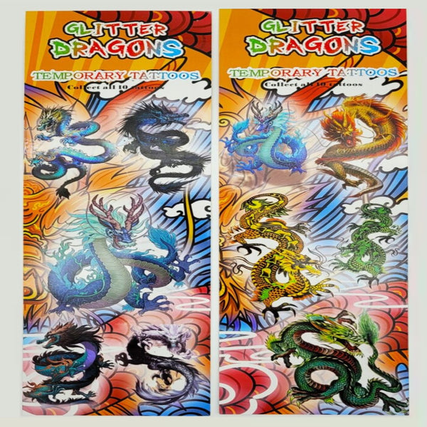 Front and back display for Glitter Dragons